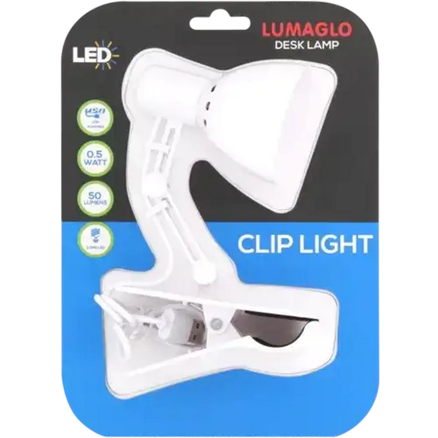 Image of Lumaglo USB LED Clip Desk Lamp 0.5W