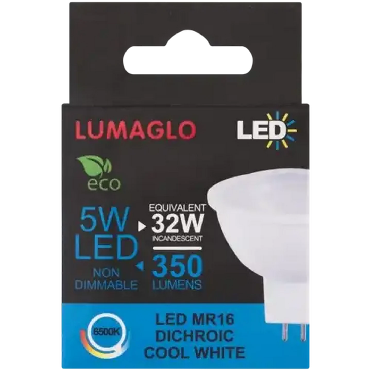 Image of Lumaglo Cool White MR16 Dichroic LED Globe 5W