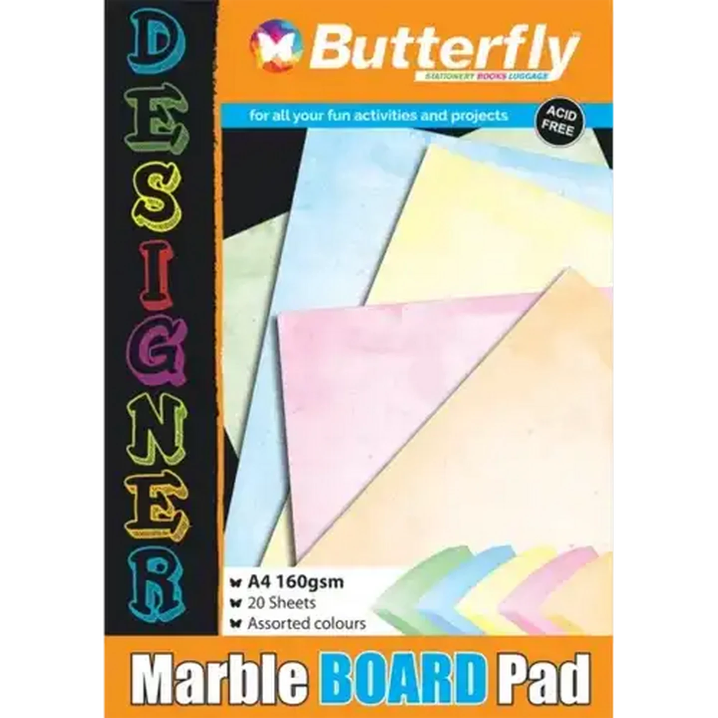Image of Butterfly Marble A4 Board Pad 20 Sheets