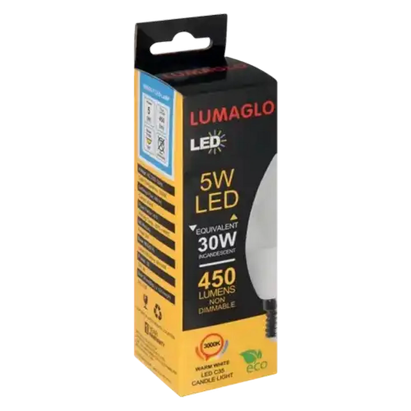 Image of Lumaglo Warm White C35/SES(E14) LED Candle Screw-in Globe 5W