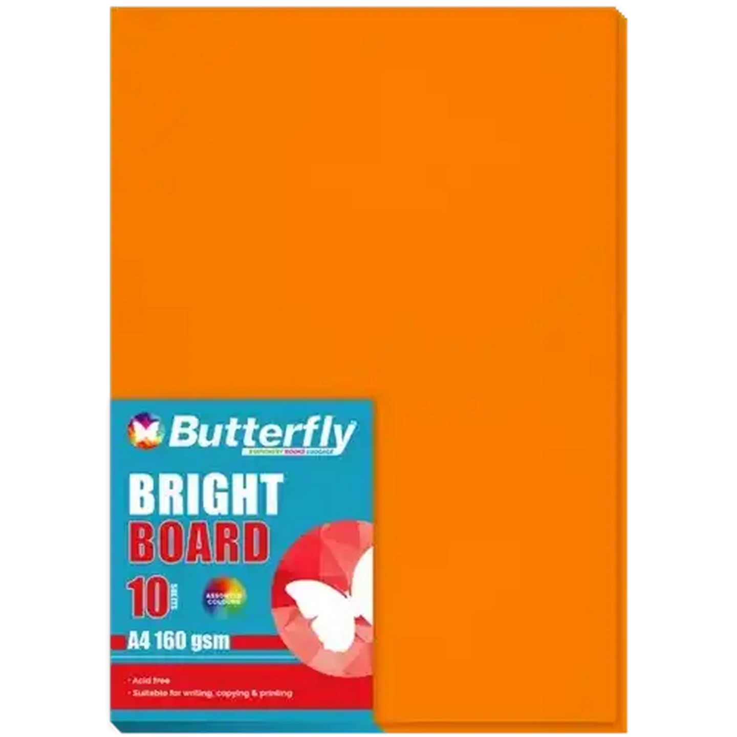 Image of Butterfly A4 Bright Orange Boards 10-Pack