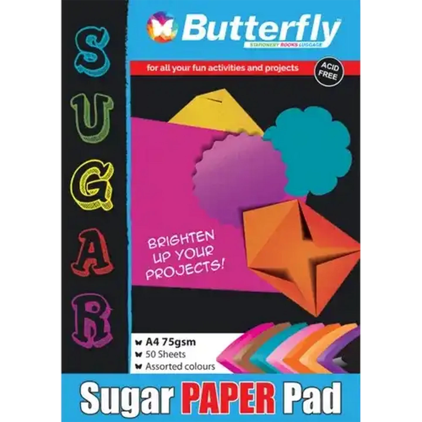 Image of Butterfly A4 Sugar Paper Pad 50 Sheets