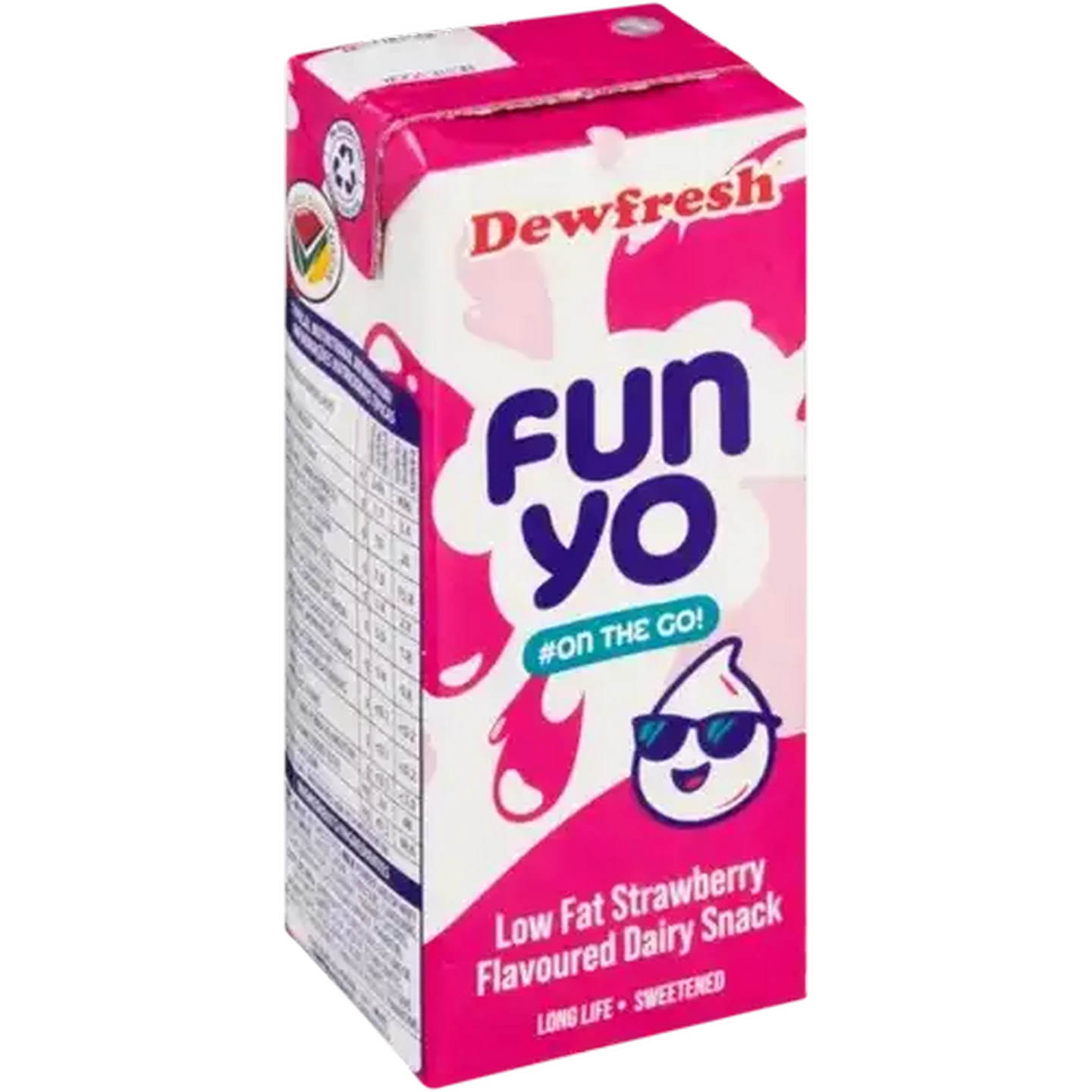 Image of Dewfresh FunYo Strawberry Flavoured Low Fat Dairy Snack 200g