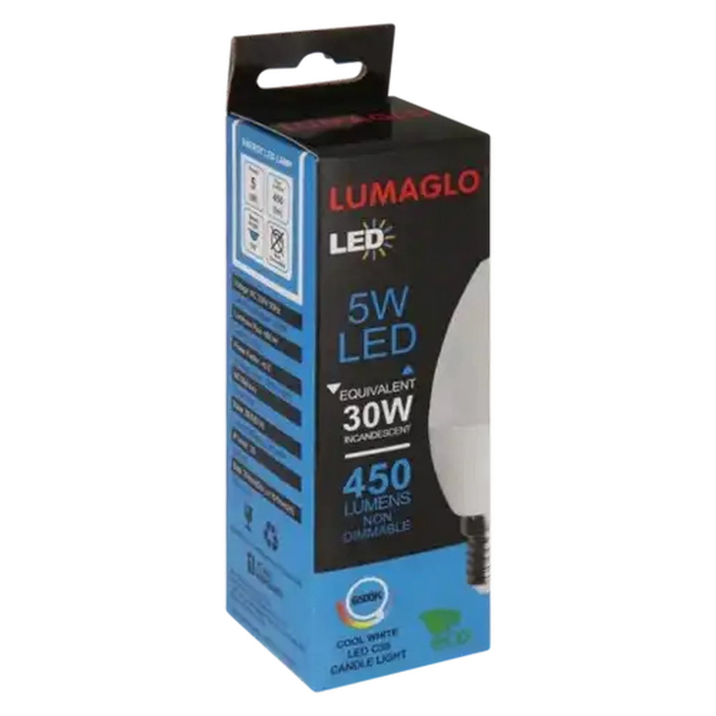 Image of Lumaglo Cool White LED Candle Small Screw Screw-in Globe 5.5W