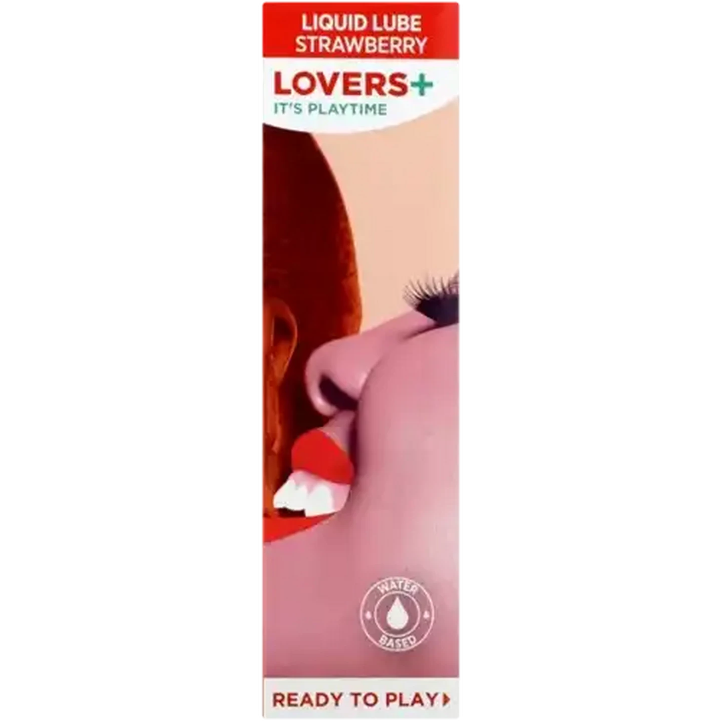 Image of Lovers Plus Strawberry Scented Liquid Lube Bottle 100ml