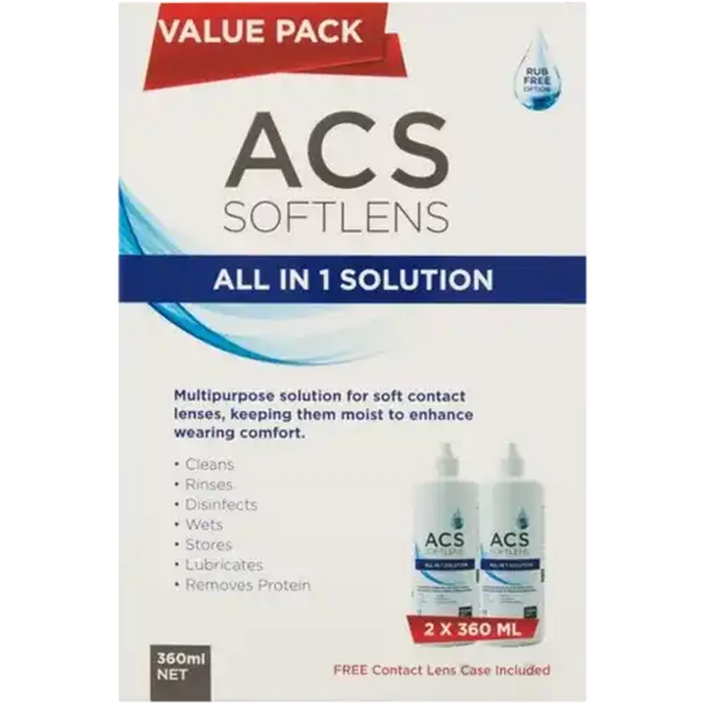 Image of ACS Softlens All In 1 Lens Solution 2 x 360ml
