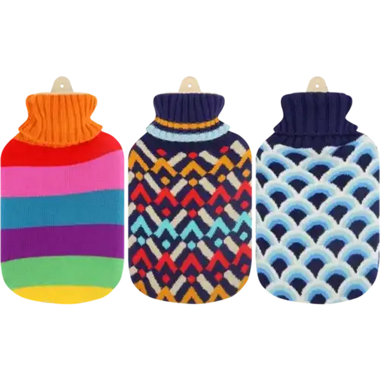 Image of TravelVac Hot Water Bottle With Knitted Cover 2L (Colour May Vary)