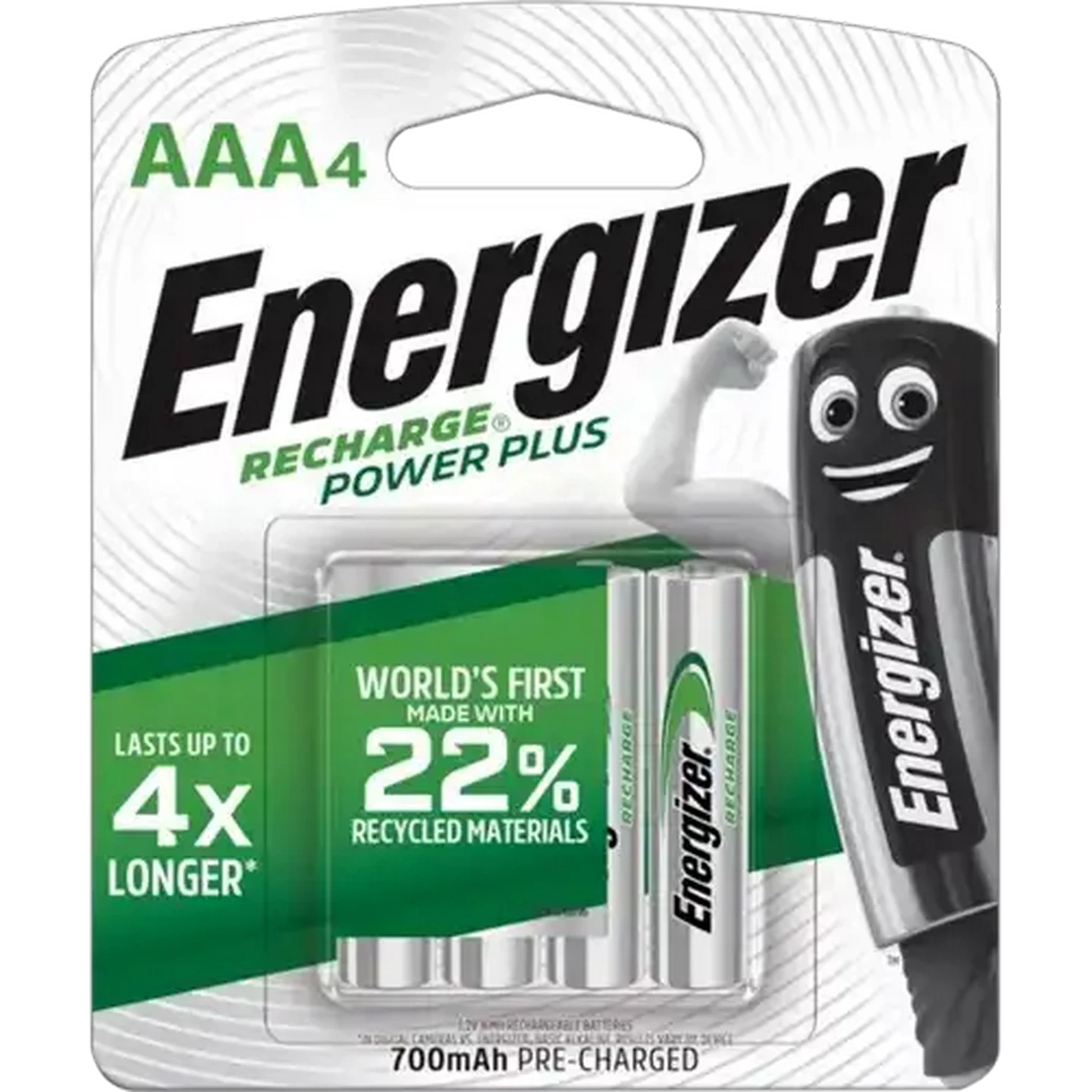 Image of Energizer Recharge AAA Power Plus Rechargeable Batteries 4-Pack