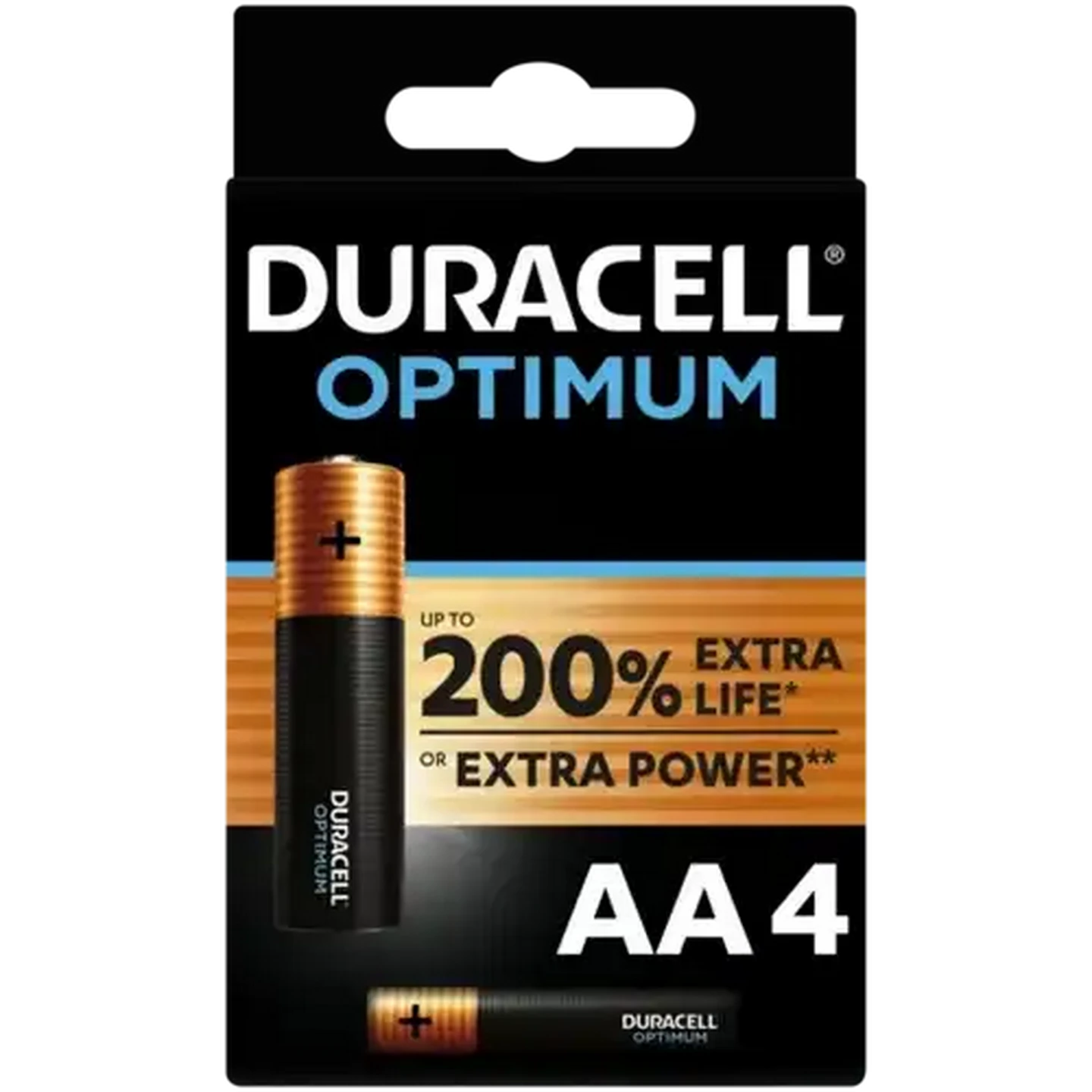Image of Duracell Optimum AA Alkaline Batteries 4-Pack