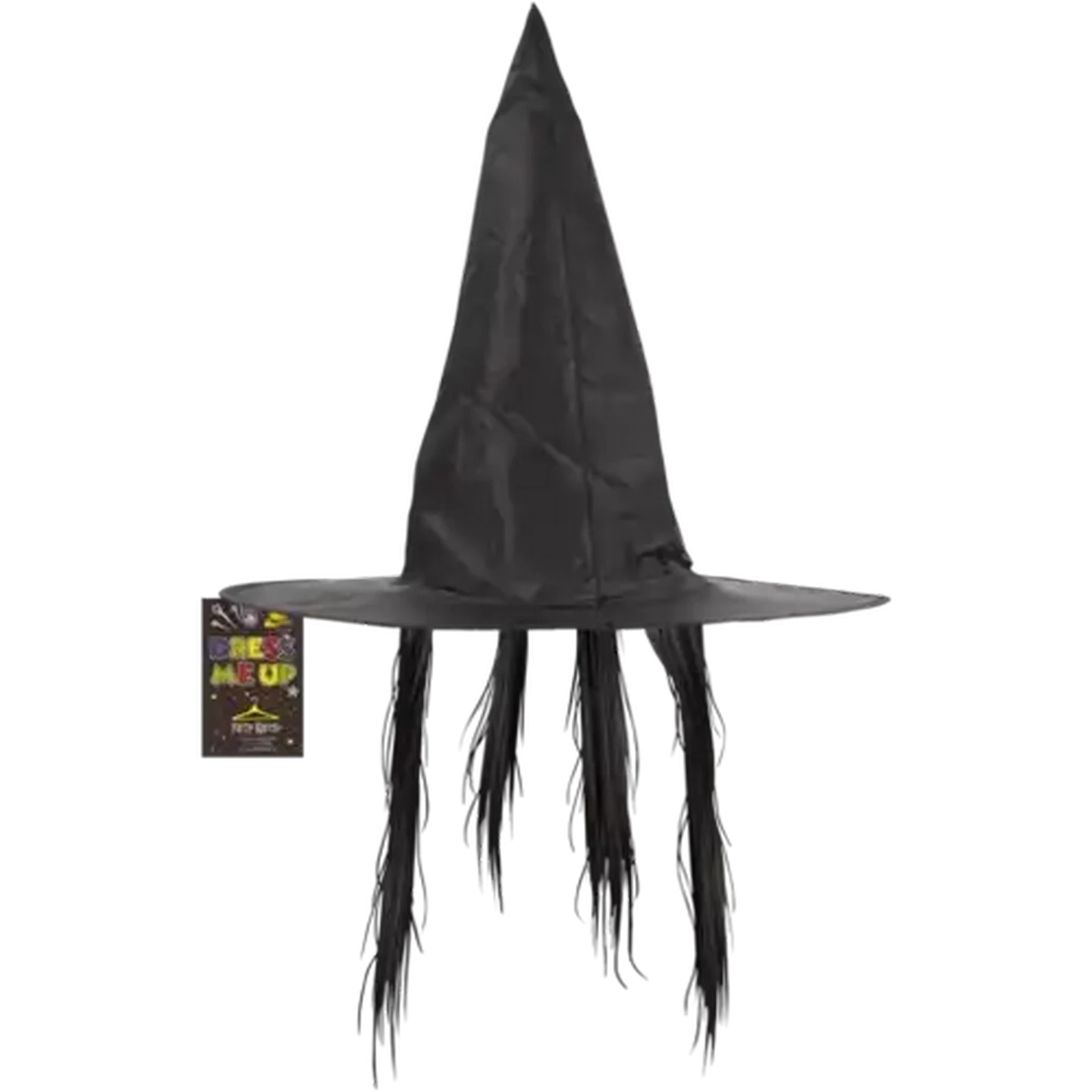 Image of Party Xpress Dress Me Up Black Witch Hat with Hair