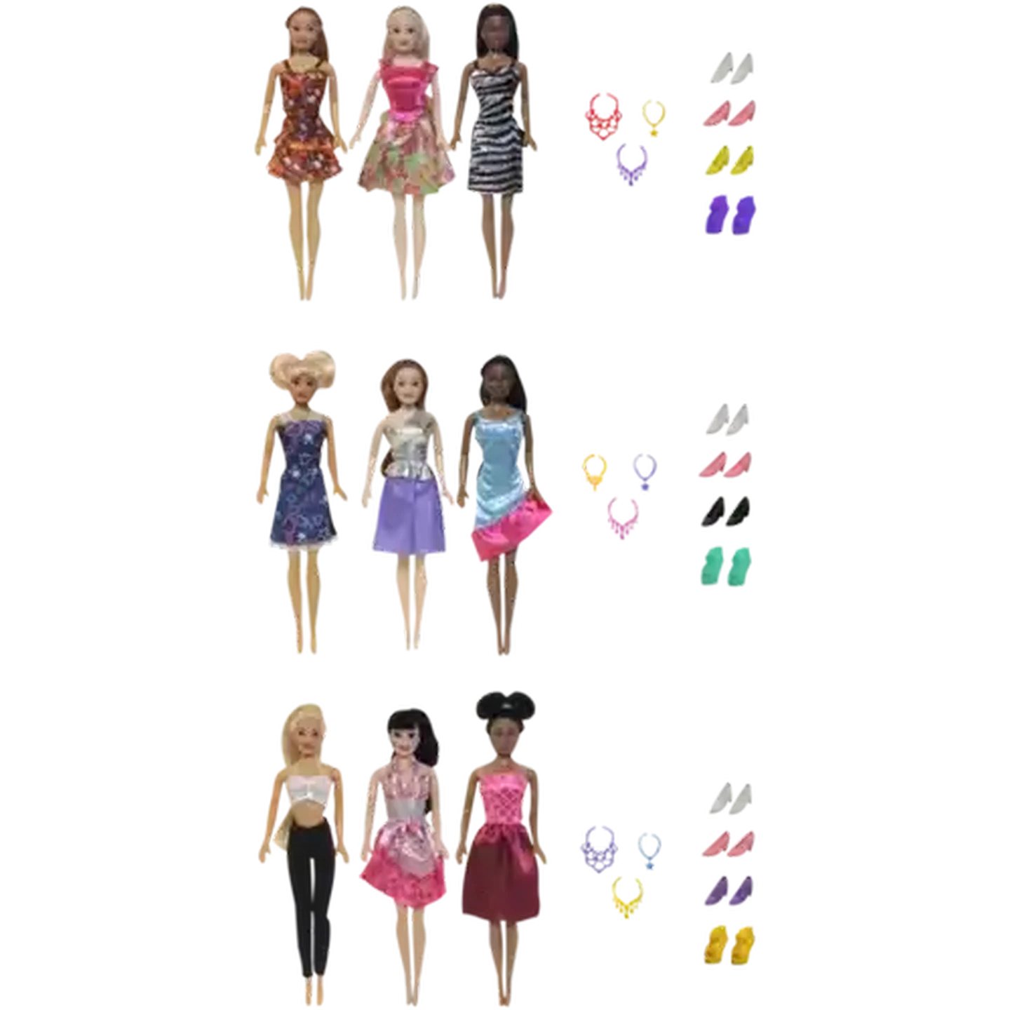 Image of Gem Girls Fashion Dolls & Accessories Trio Set 14 Piece (Type May Vary)