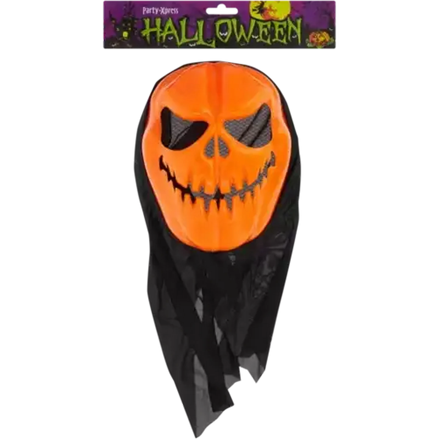 Image of Party Xpress Orange & Black Halloween Mask