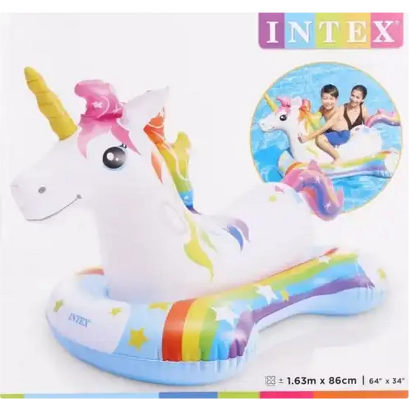 Image of Intex Inflatable Ride On Unicorn 163 x 86cm