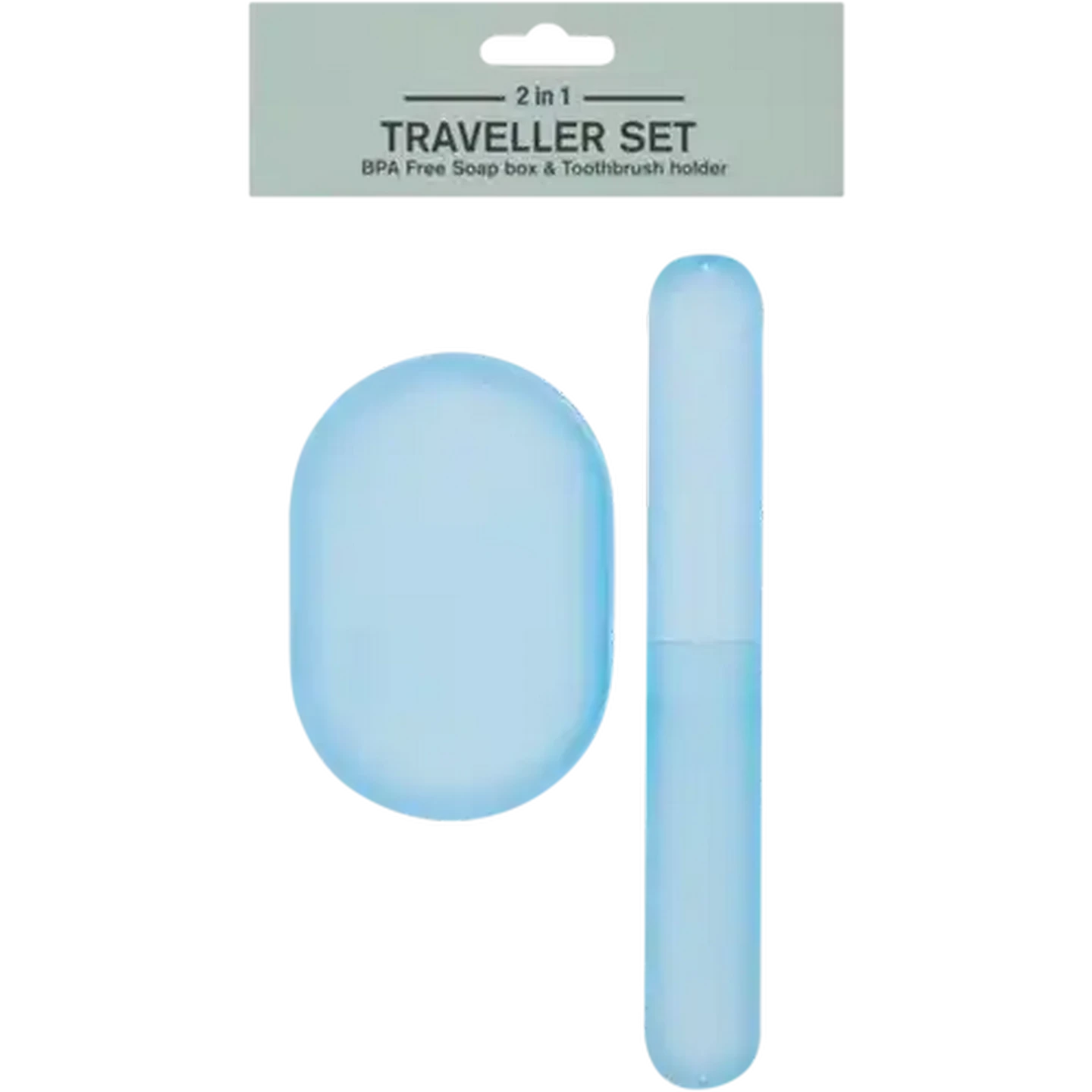 Image of Cutting Edge Blue 2-In-1 Soap & Toothbrush Holder Traveller Set
