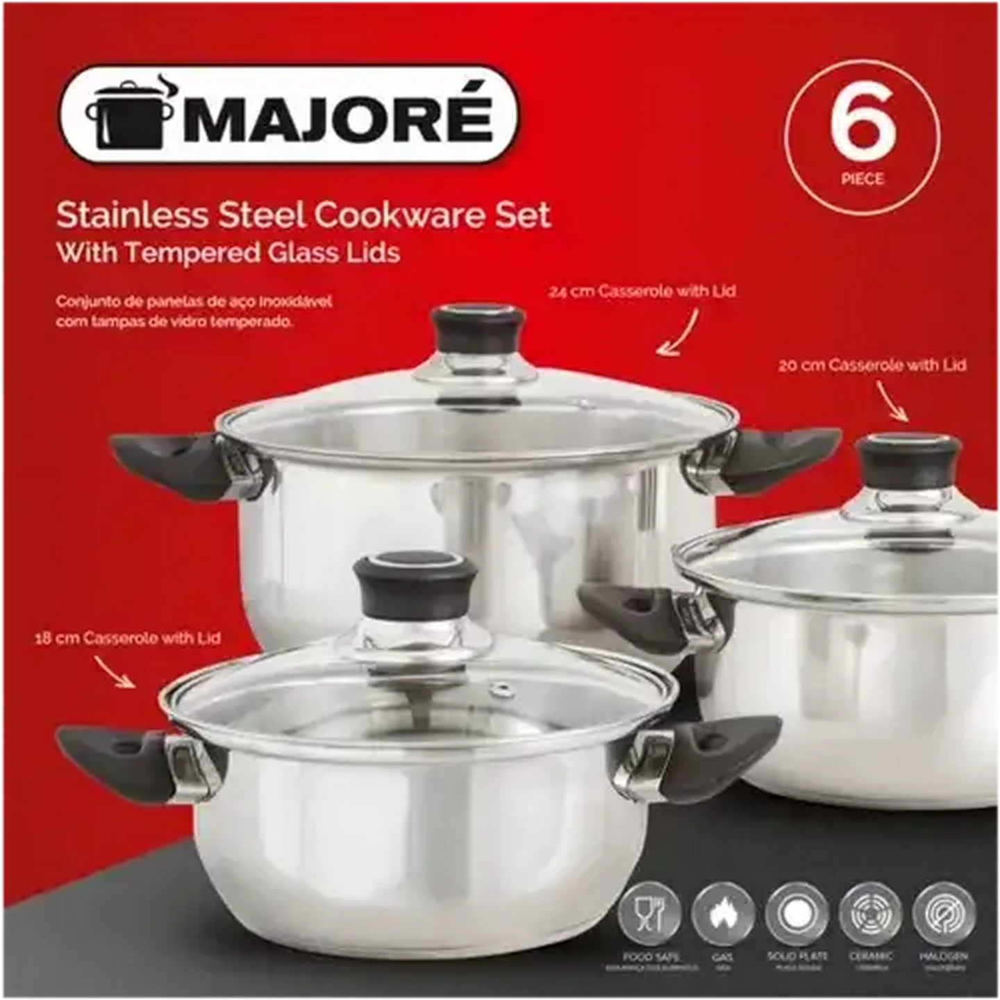 Checkers Sixty60 | Majoré Silver Stainless Steel Cookware Set 6-Piece
