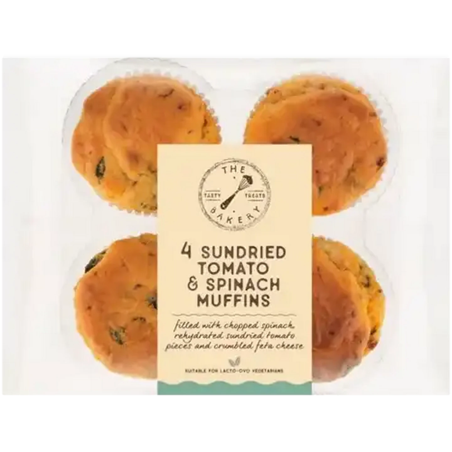 Image of The Bakery Sundried Tomato & Spinach Muffins 4 Pack