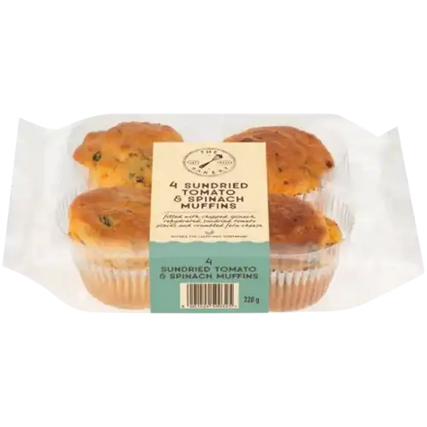 Image of The Bakery Sundried Tomato & Spinach Muffins 4 Pack