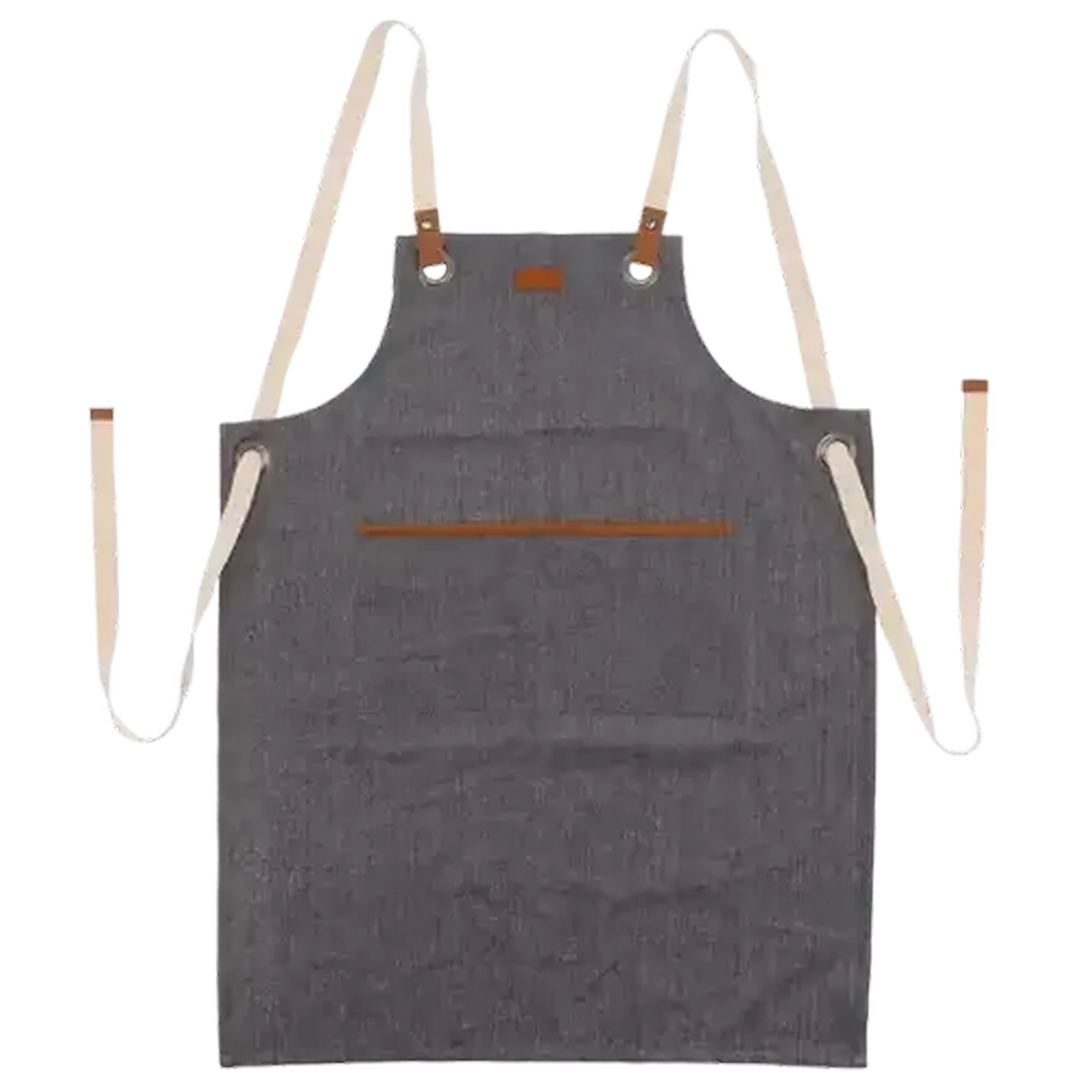 Image of Forage And Feast Grey Slub Apron 70 x 85cm