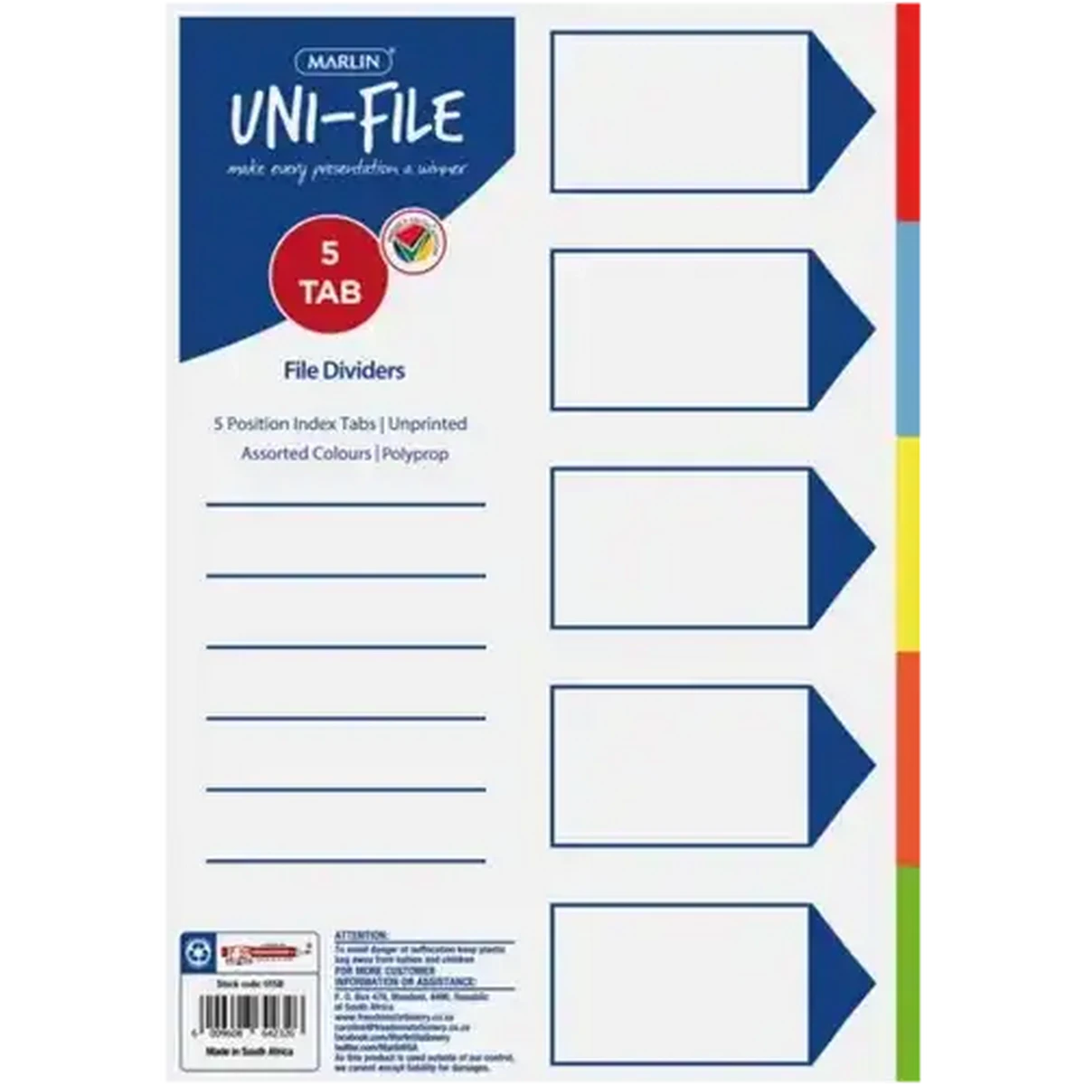 Checkers Sixty60 | Marlin Uni-File A4 File Dividers 5-Pack