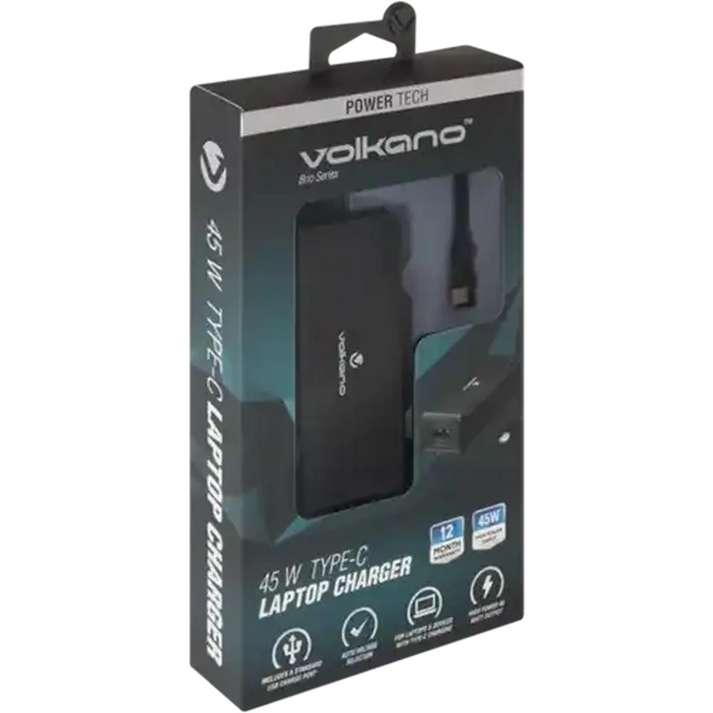 Image of Volkano Brio Series Black Type-C Laptop Charger