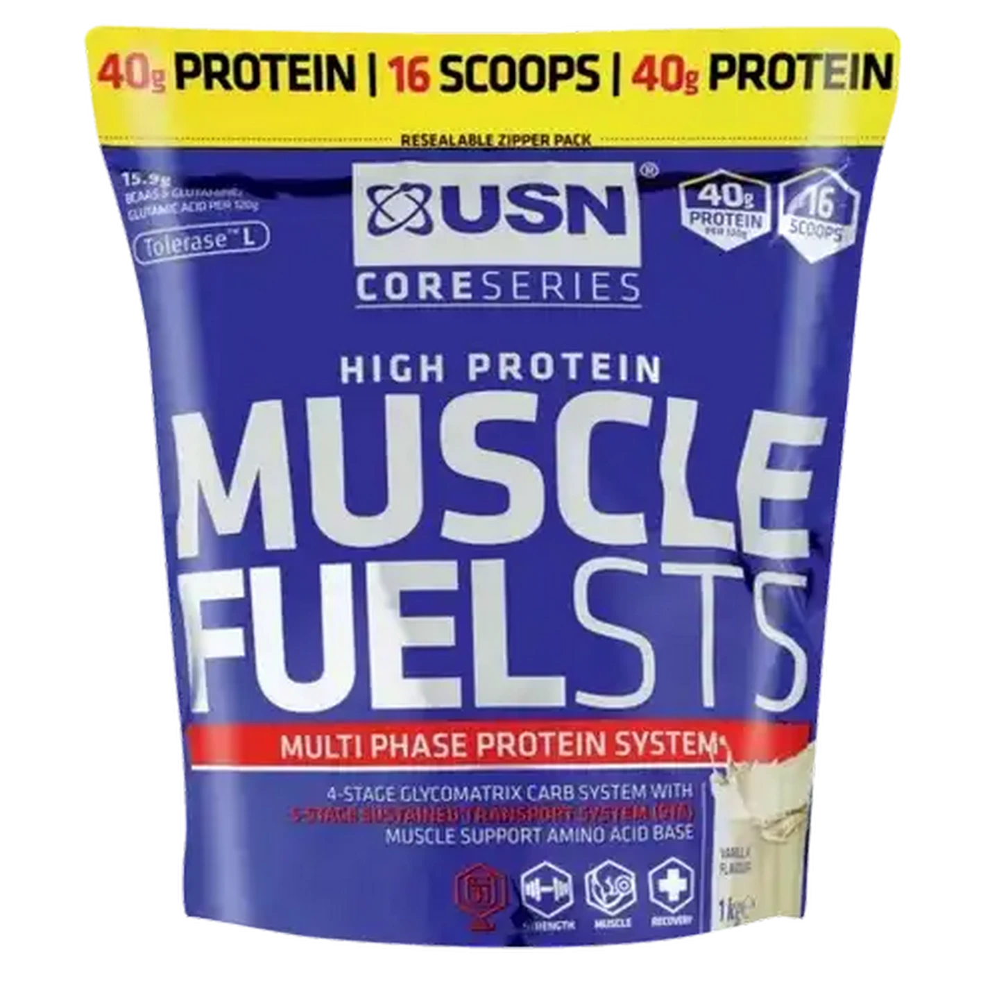 Image of USN Vanilla Flavoured High Protein Muscle Fuel STS 1kg