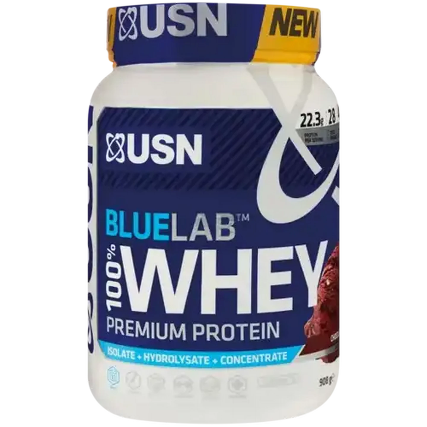 Image of USN Blue Lab Chocolate Flavoured 100% Premium Whey Protein 908g