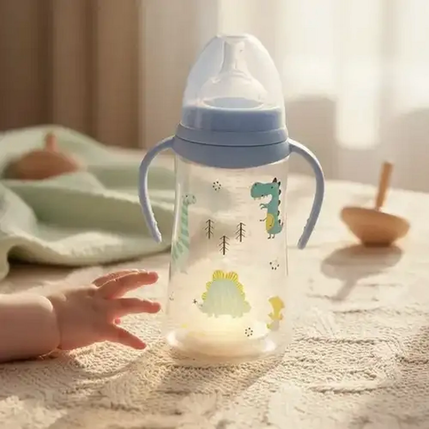 Image of Jolly Tots Wide Neck Bottle with Handles 0 Months+ 360ml (Design May Vary)
