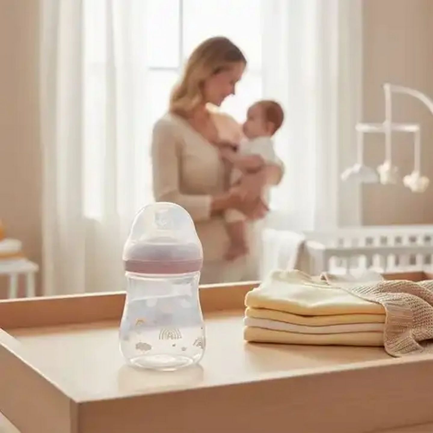 Image of Jolly Tots Pastel Wide Neck Bottle 0 Months + 250ml (Design May Vary)