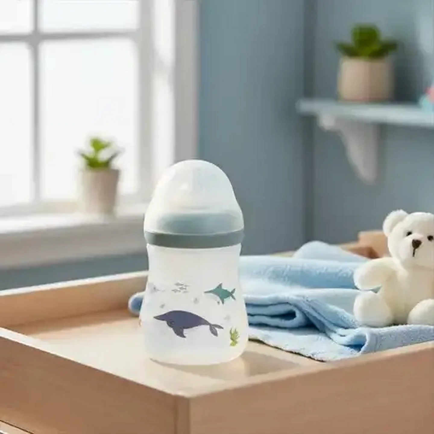 Image of Jolly Tots Pastel Wide Neck Bottle 0 Months + 250ml (Design May Vary)