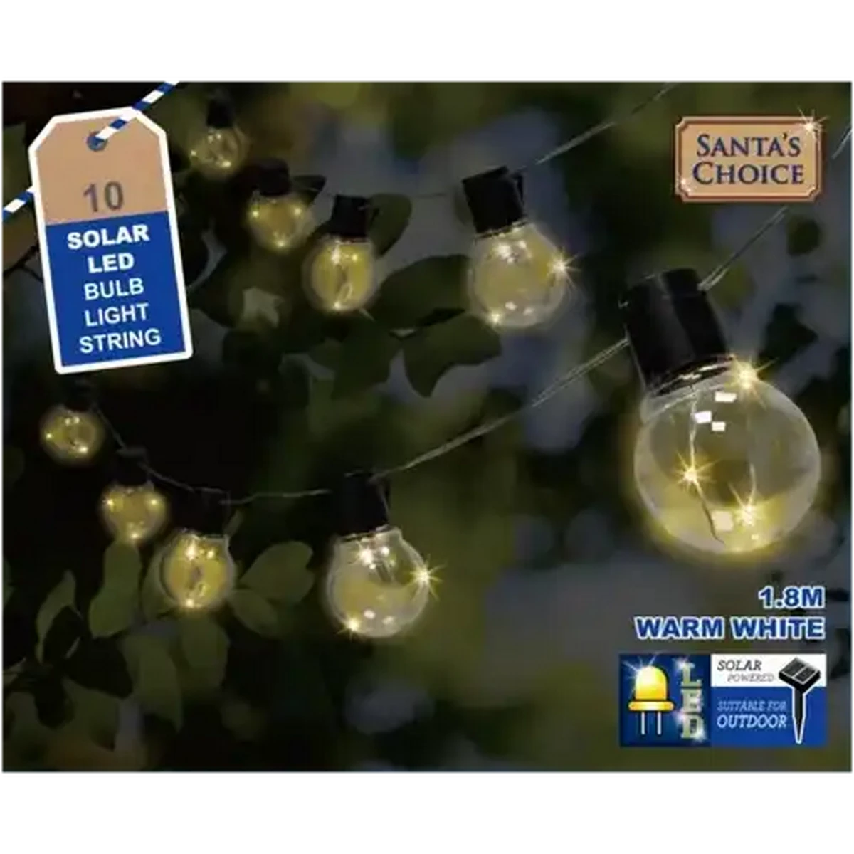 Checkers Sixty60 | Santa's Choice Solar LED Light Bulb String 10 Pack
