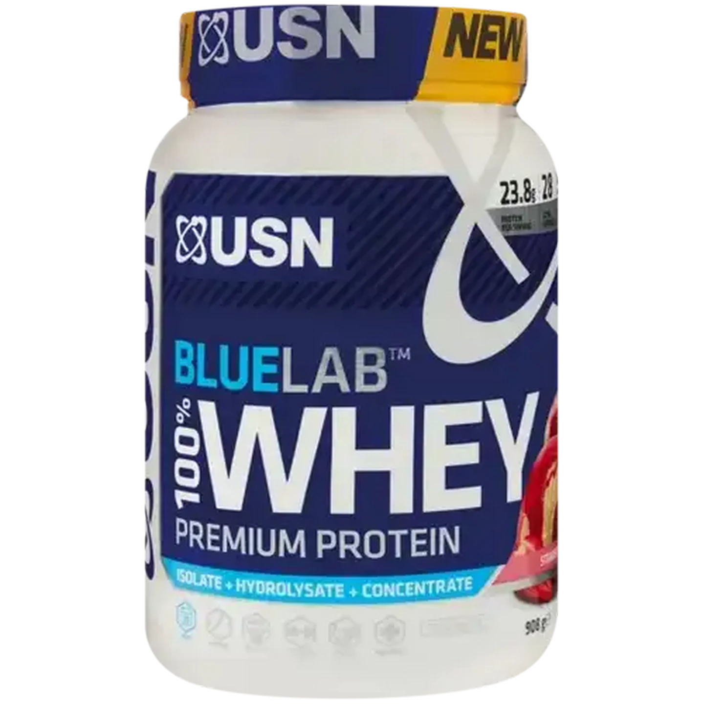 Image of USN Blue Lab Strawberry Flavoured 100% Premium Whey Protein 908g