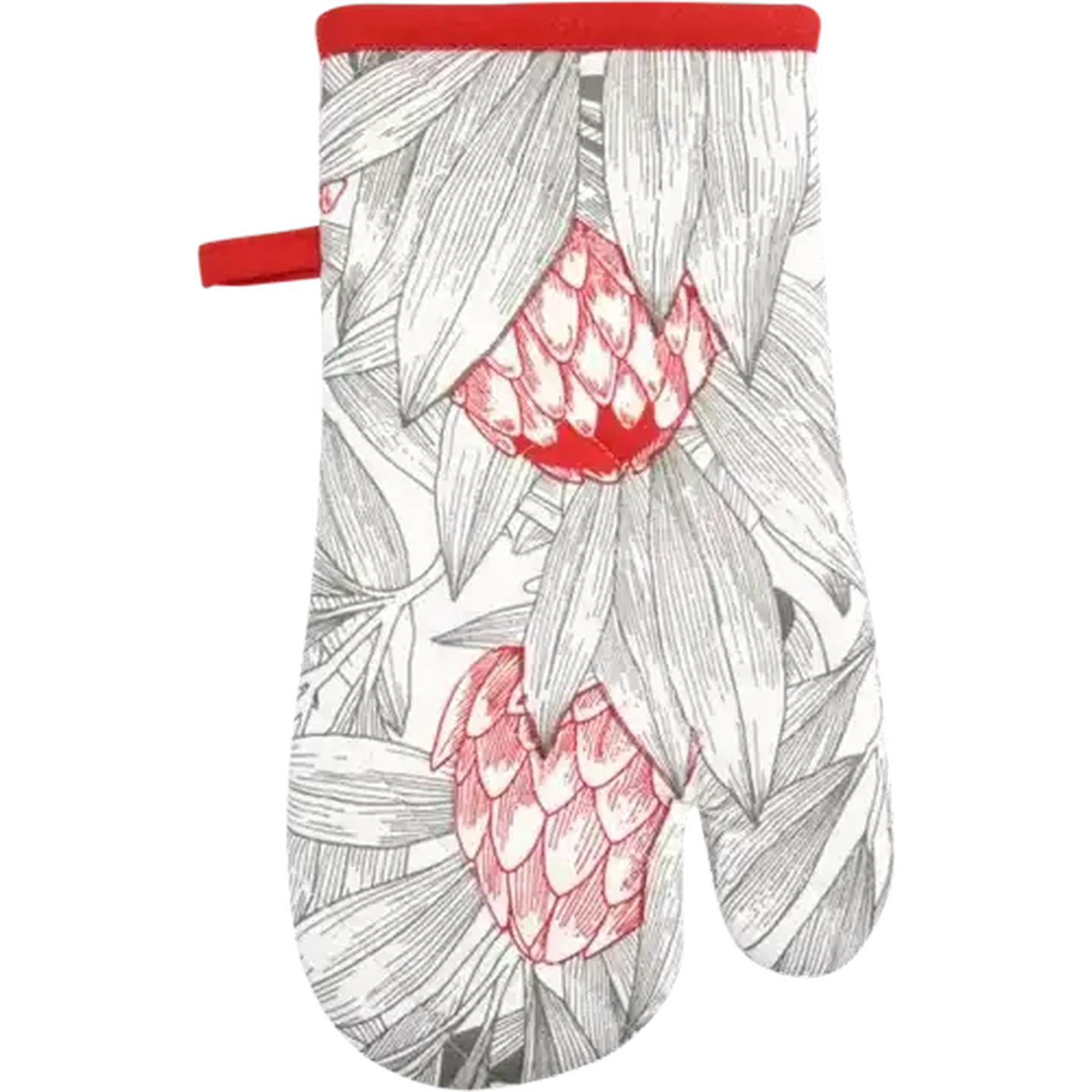 Image of Essentials Red & Grey Kitchen Oven Glove