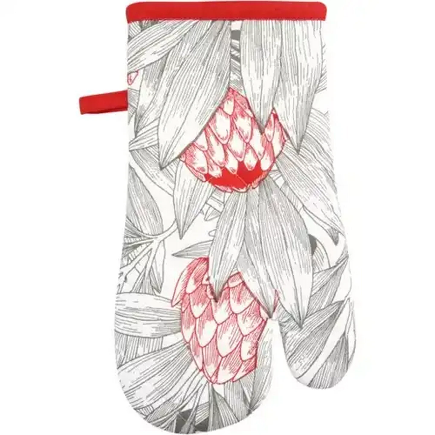 Image of Essentials Red & Grey Kitchen Oven Glove