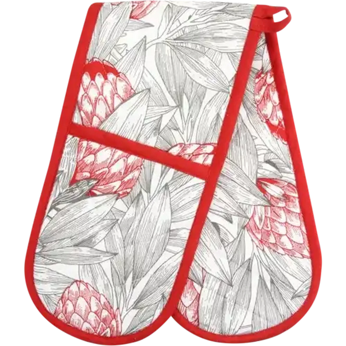 Image of Essentials Red & Grey Double Oven Glove