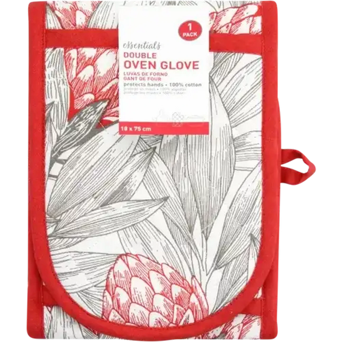 Image of Essentials Red & Grey Double Oven Glove