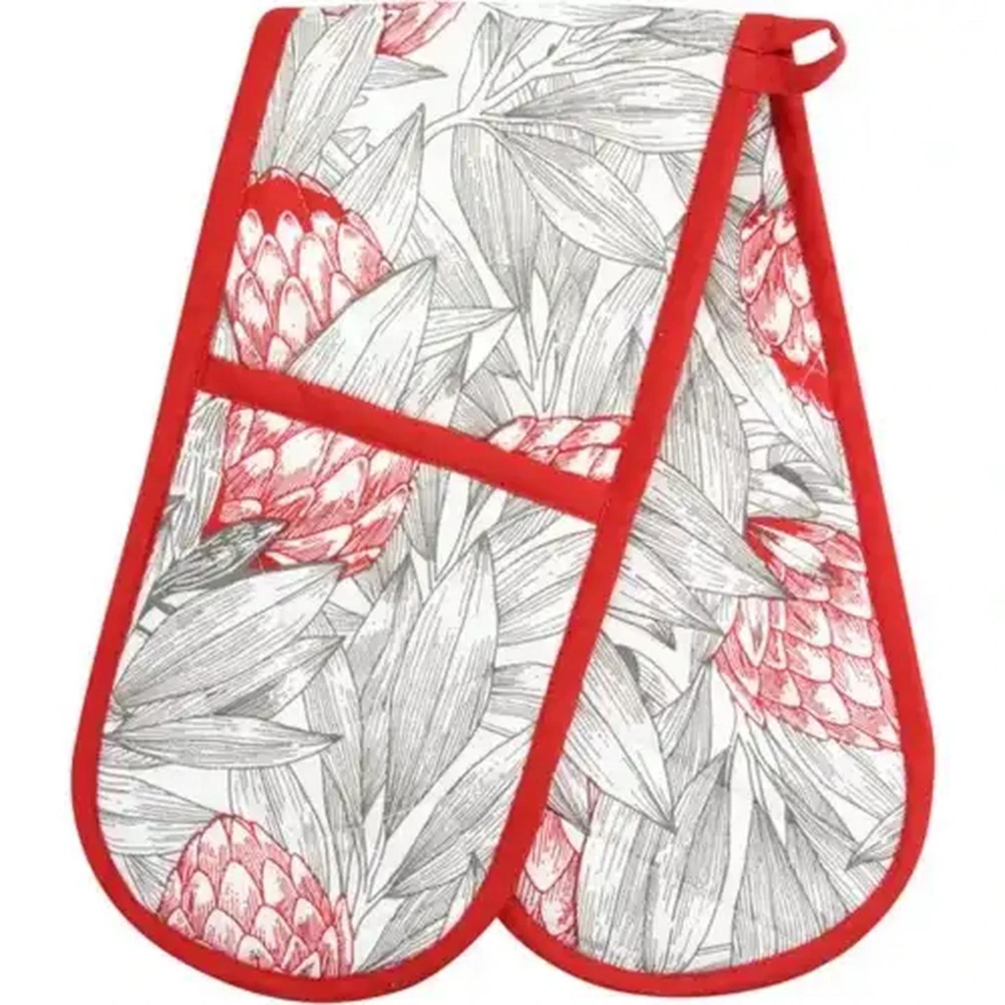 Image of Essentials Red & Grey Double Oven Glove