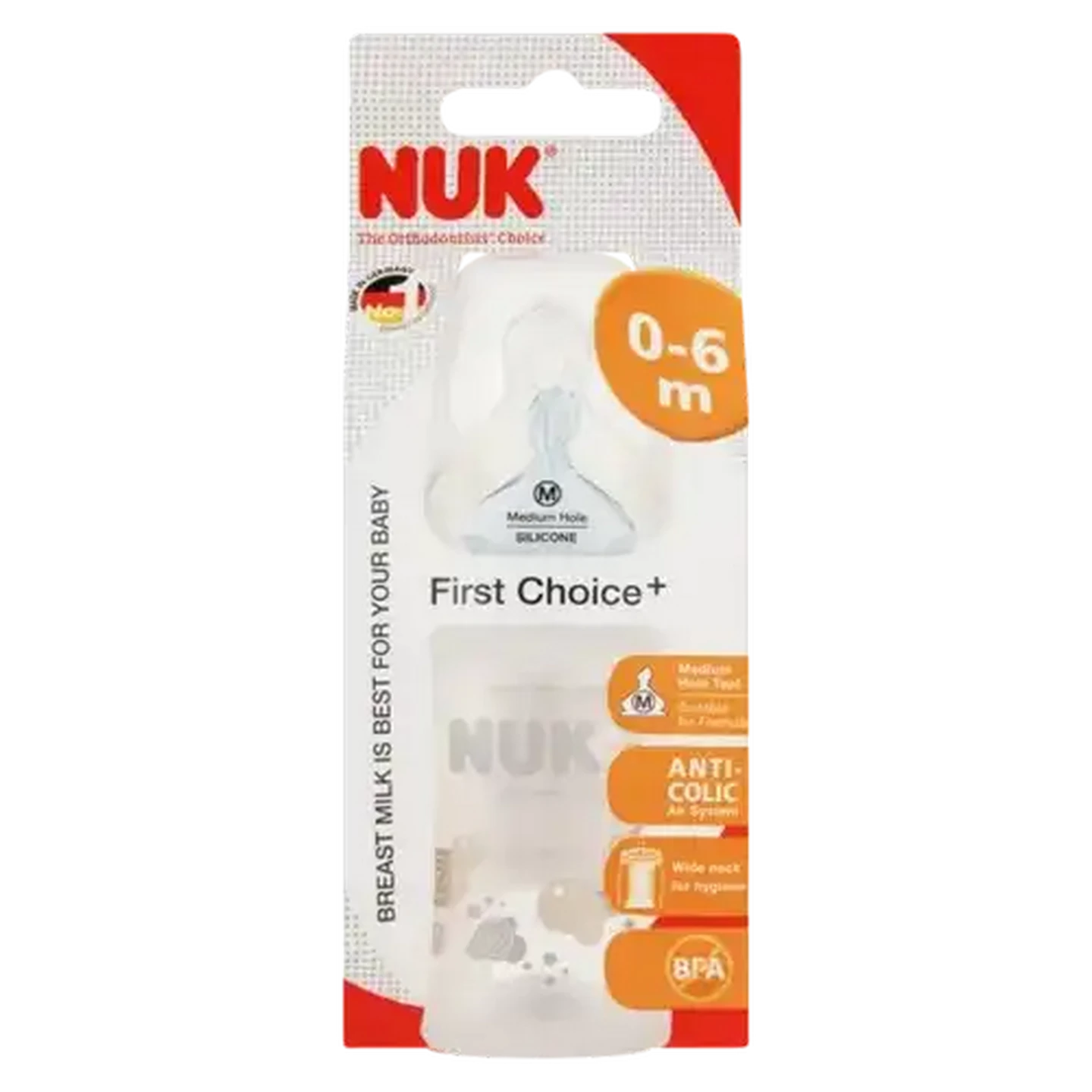 Image of NUK Size 1 Baby Bottle 0-6 Months 150ml
