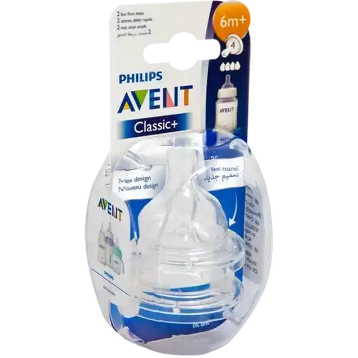 Image of Avent Classic+ Teat  6 Months + 2 Pack