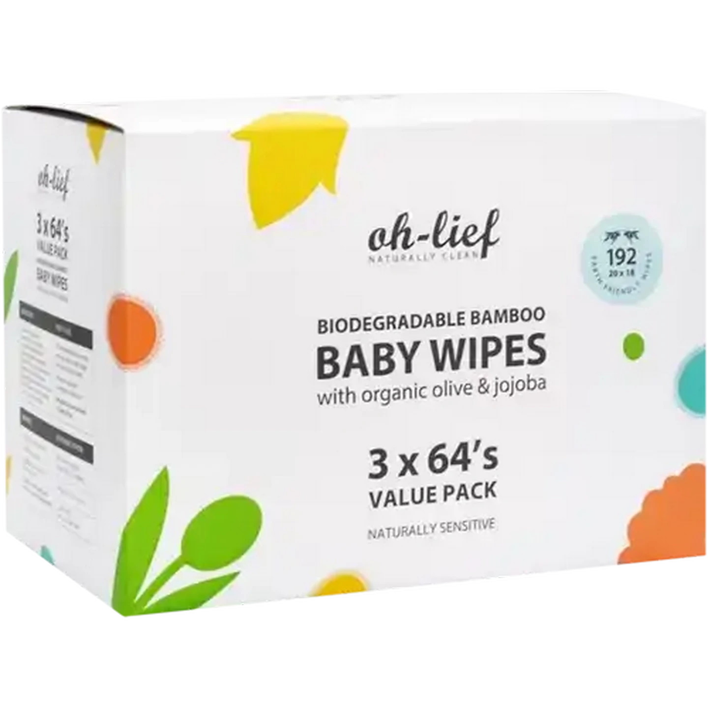 Image of Oh-Lief Biodegradable Bamboo Baby Wipes 192 Pack