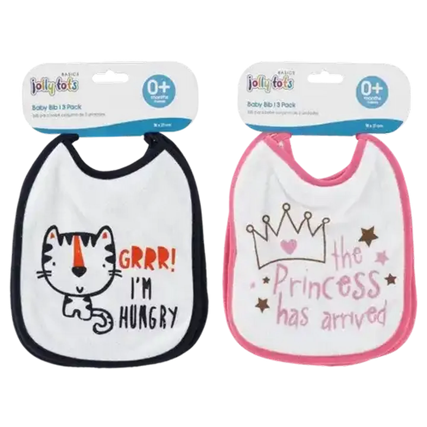 Image of Jolly Tots Bib 18 x 21cm 3-Pack (Design May Vary)