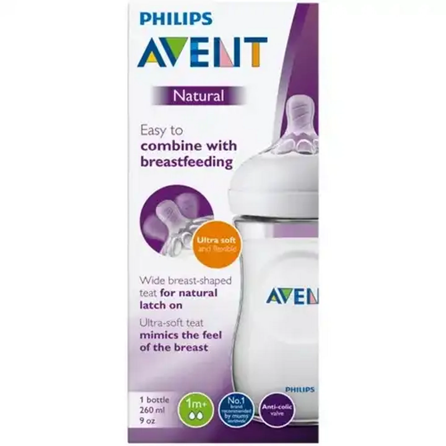 Image of Philips Avent Natural Feeding Bottle 260ml
