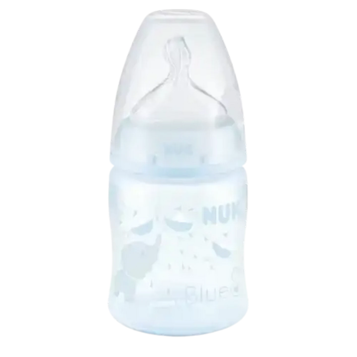 Image of NUK First Choice+ Blue Baby Bottle 0-6 Months