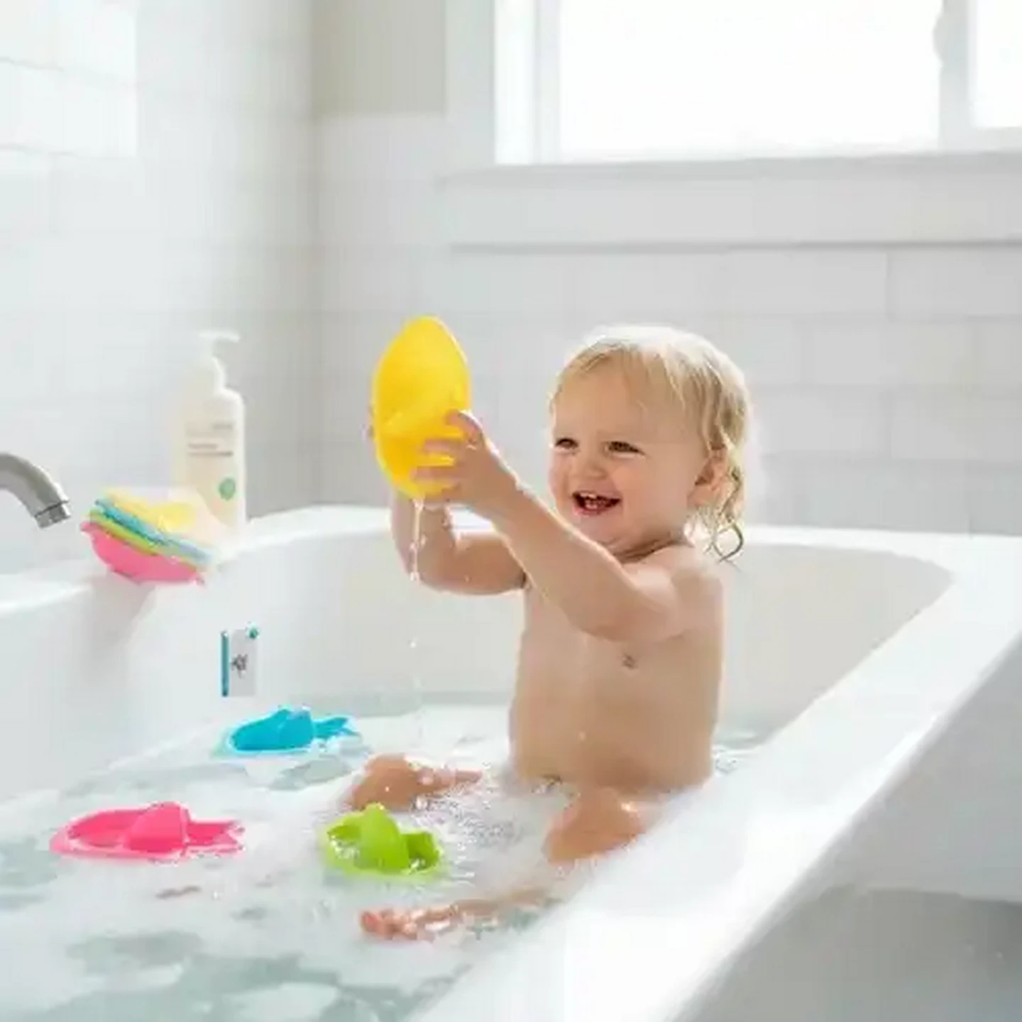 Image of Jolly Tots Sharks Baby Bath Toys 4 Piece