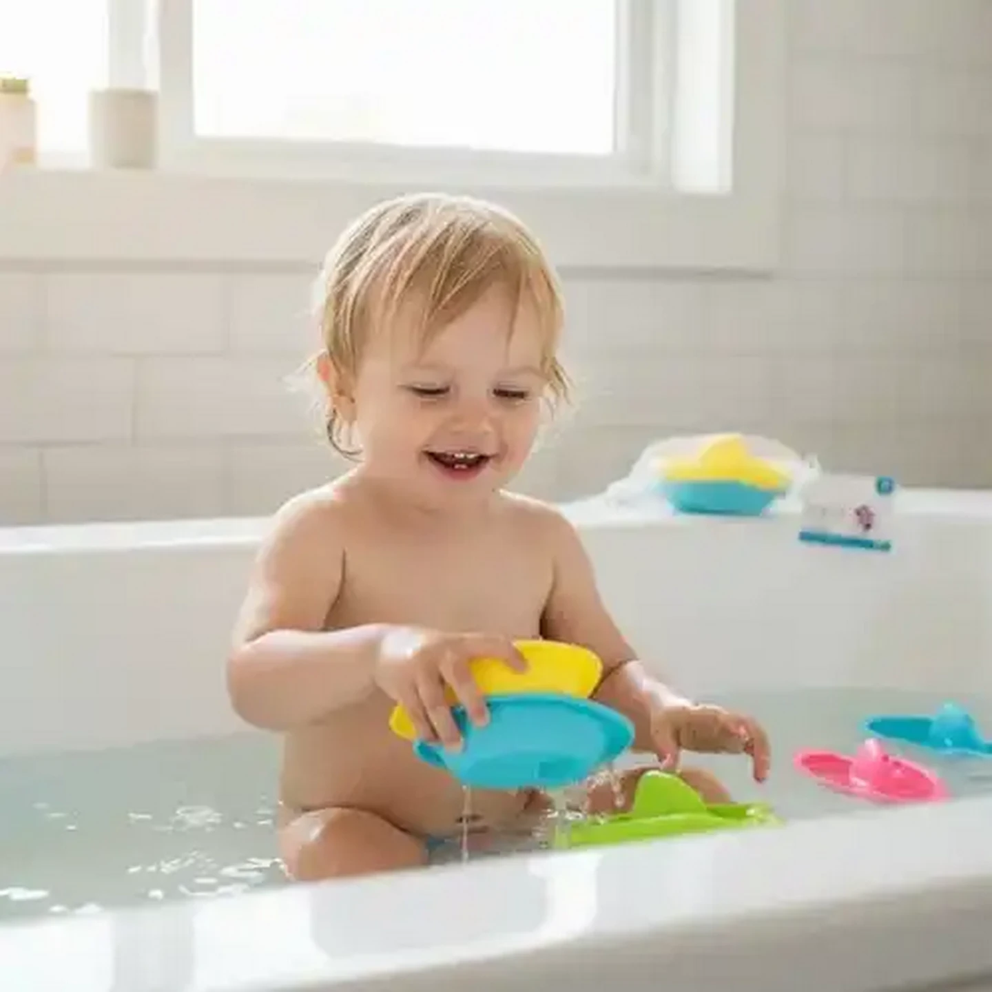 Image of Jolly Tots Sharks Baby Bath Toys 4 Piece