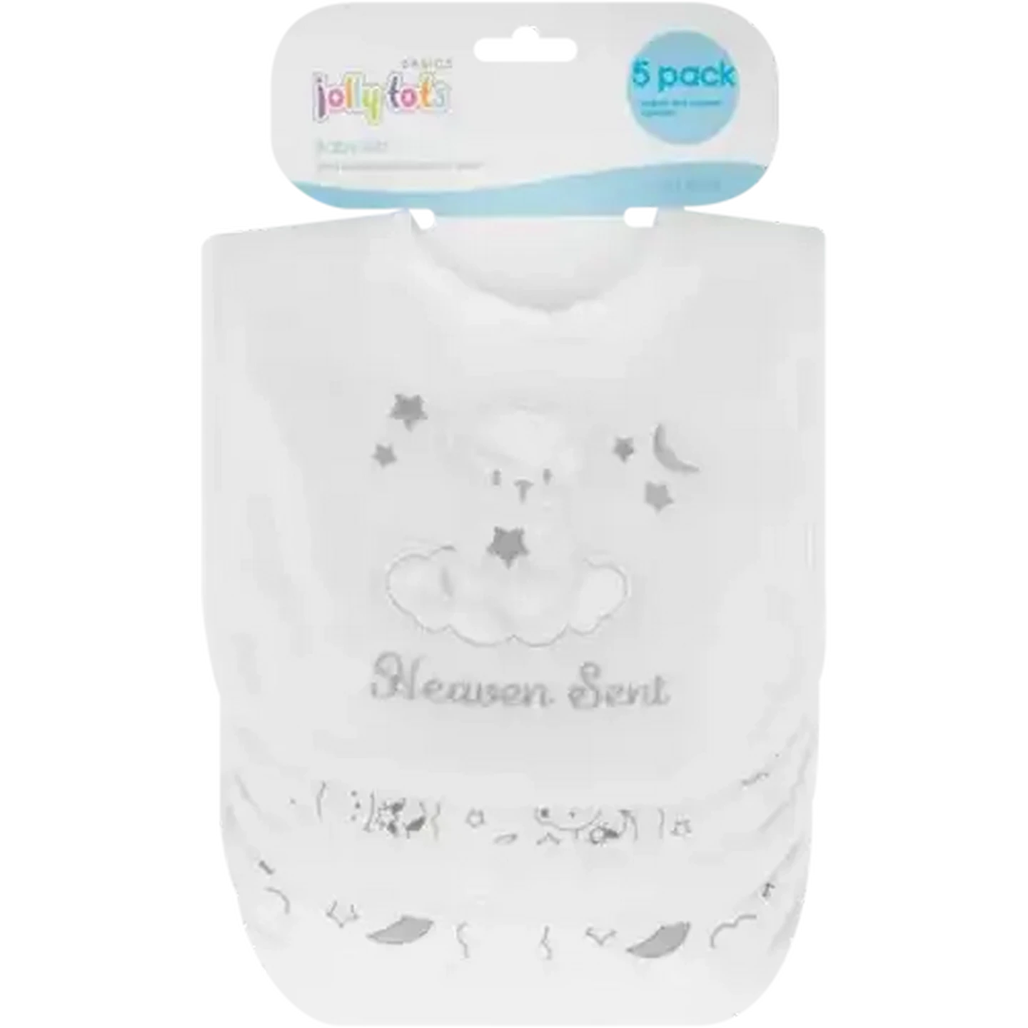 Image of Jolly Tots Basics Heaven Sent Baby Bibs 5-Pack