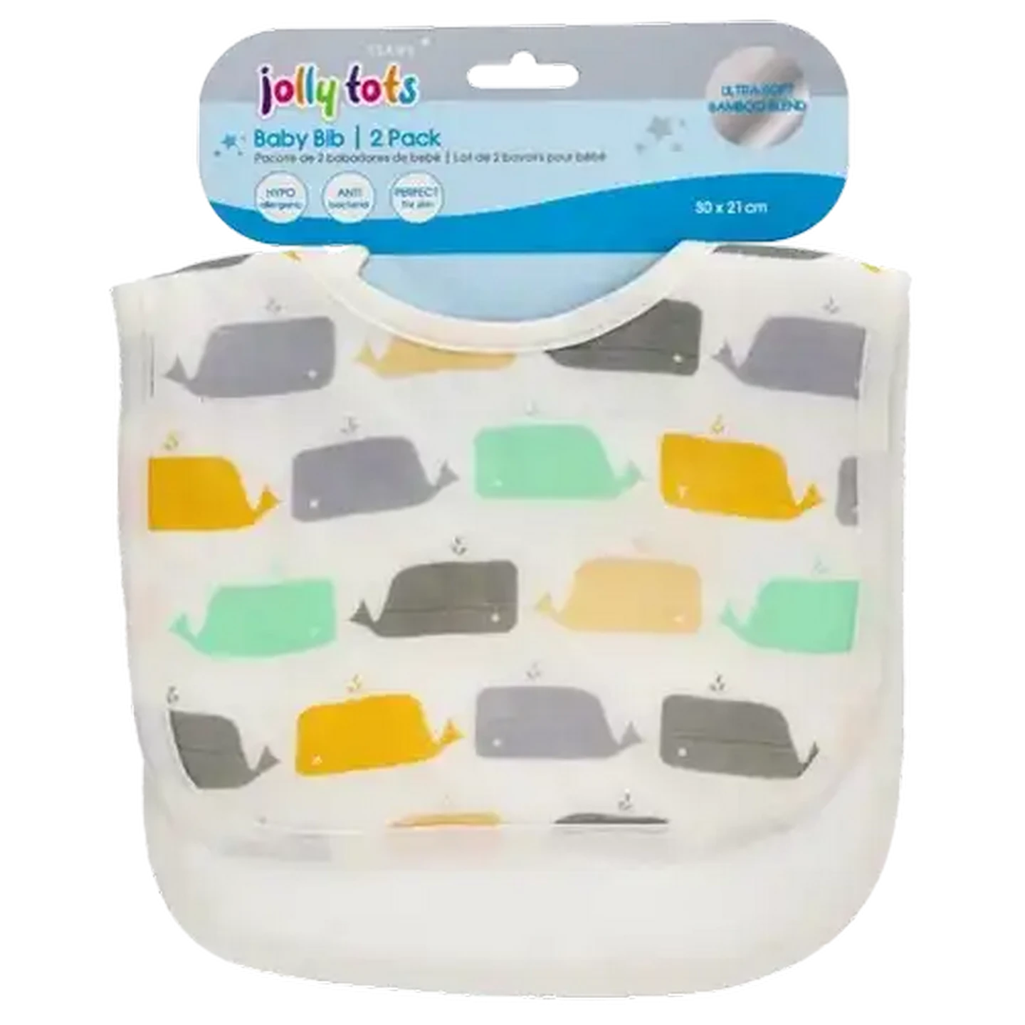 Image of Jolly Tots Stars Bamboo Mika Bib 2-Pack