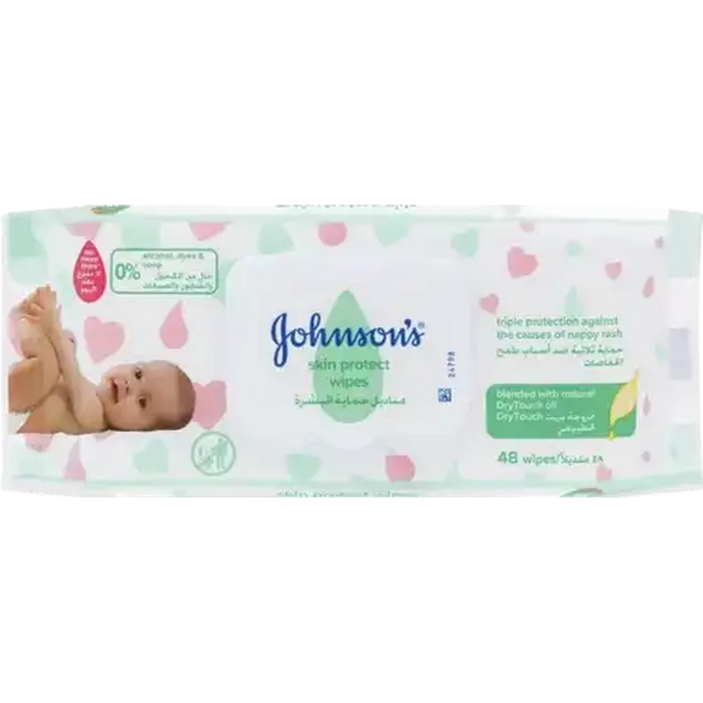 Image of Johnson's Skin Protect Baby Wipes 48 Pack