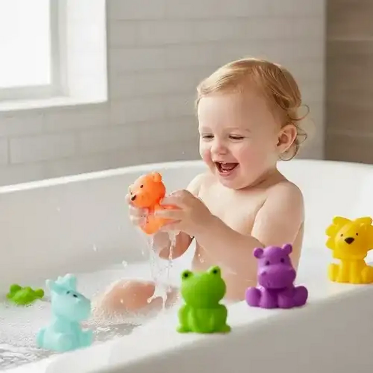 Image of Jolly Tots Animal Squeakers Bath Toys 5 Piece