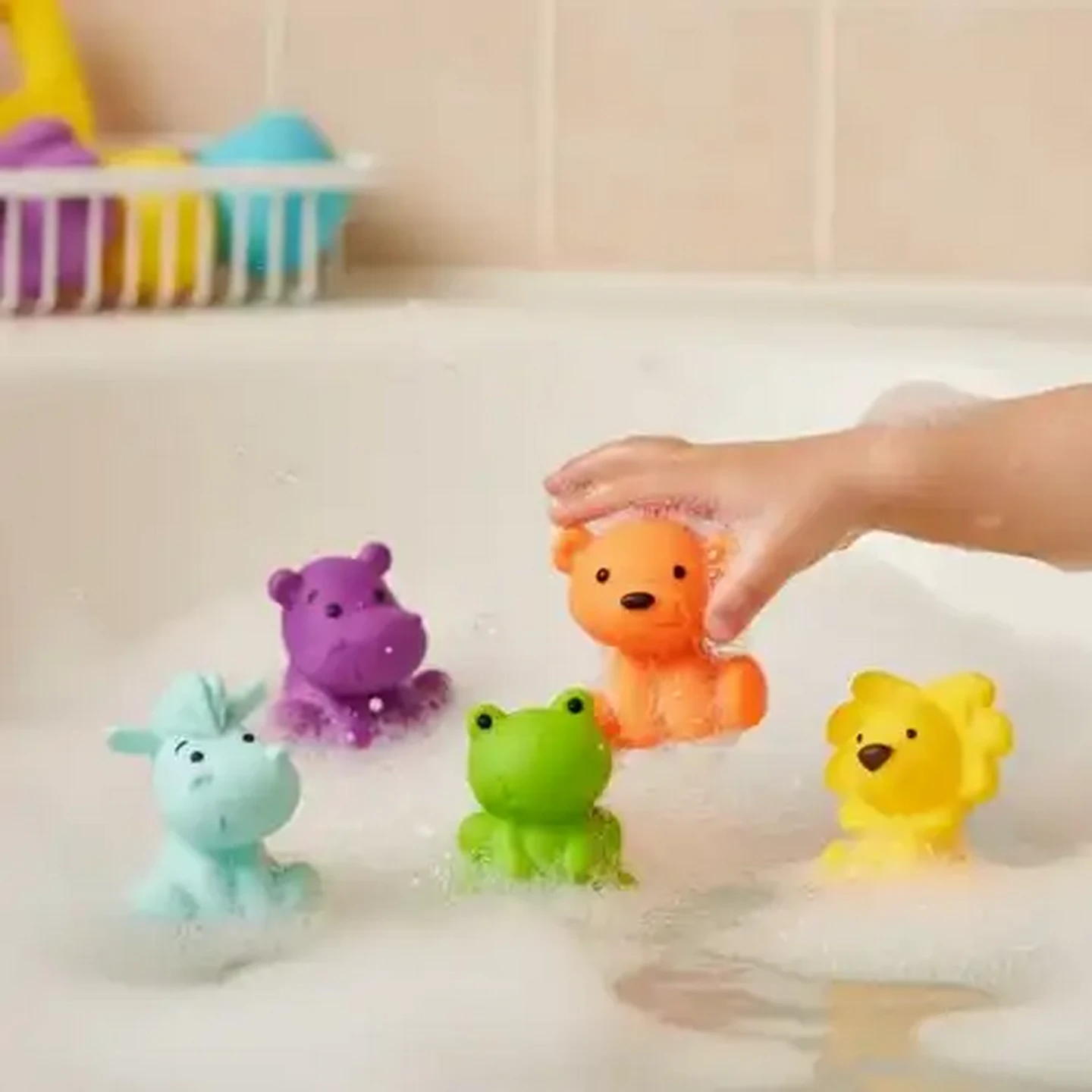 Image of Jolly Tots Animal Squeakers Bath Toys 5 Piece