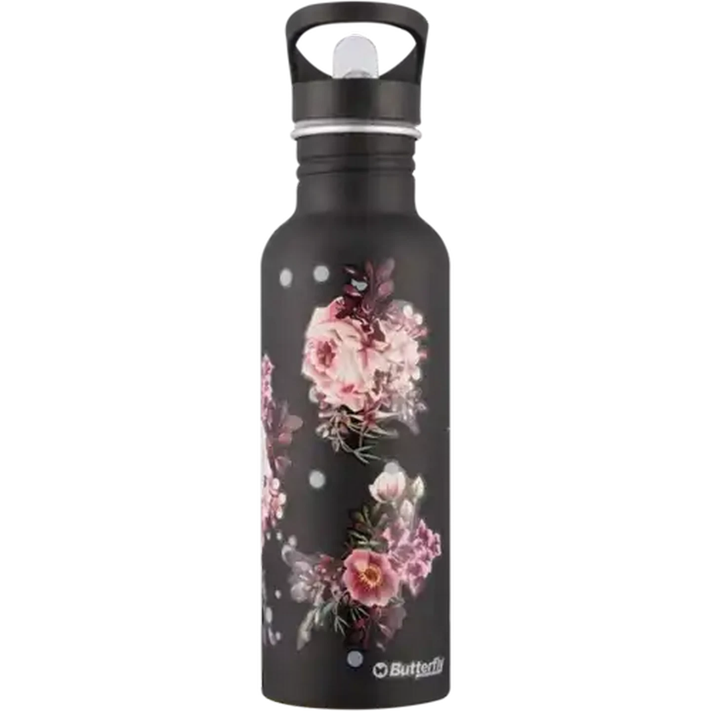 Image of Butterfly Floral Aluminium Water Bottle 750ml (Colour May Vary)